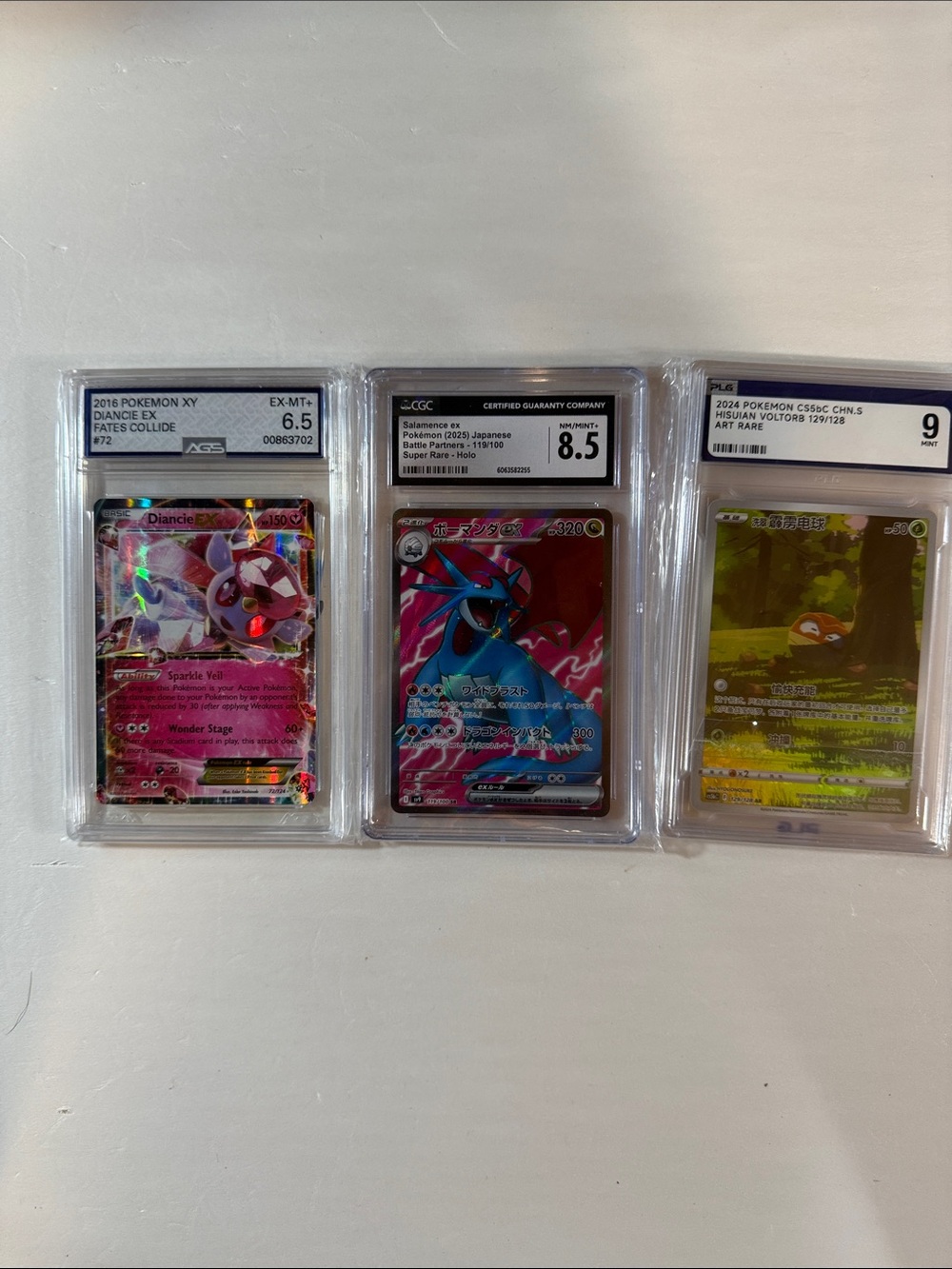 Pokemon Graded Holographic Cards - Pink, Blue, Gold
